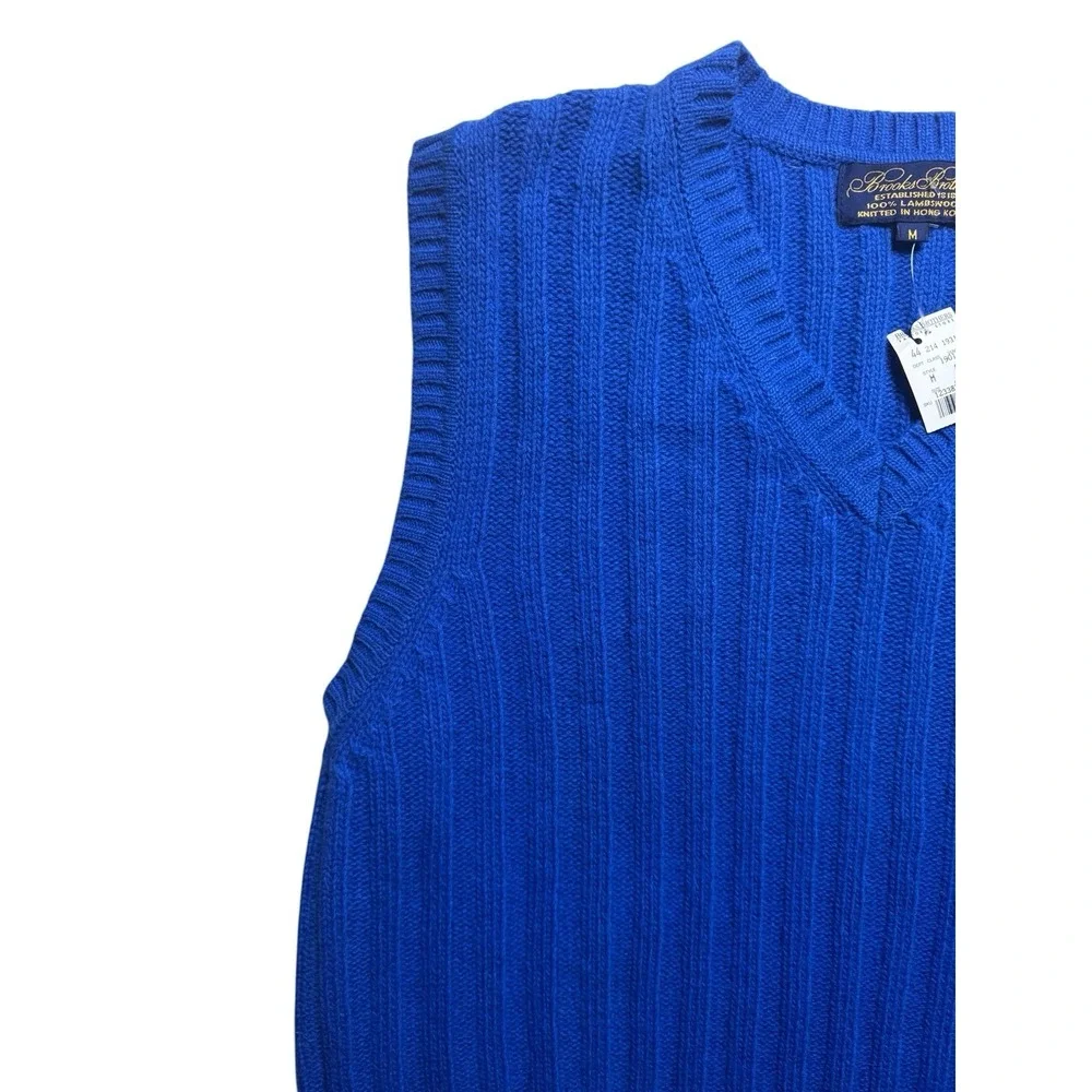 Vintage Brooks Brothers 100% Lambswool V-Neck Pullover Knit Sweater Vest NWT